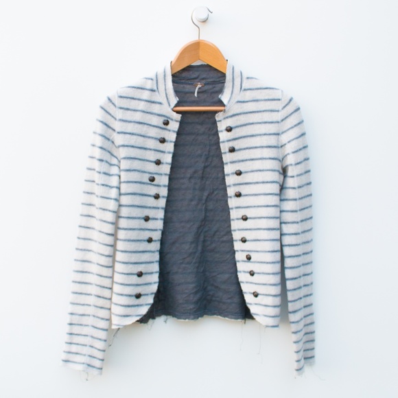 Free People Jackets & Blazers - Free People | Studded Stripe Wool Blazer
